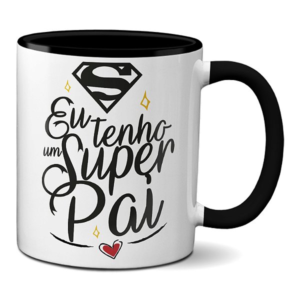 Caneca Tenho Super Pai Presente Feliz dia dos Pais Criativo