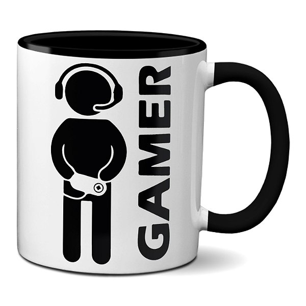 Caneca Gamer Player Jogando HeadSet Presente Nerd