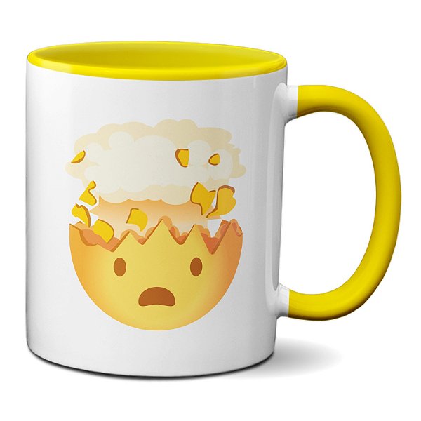 Caneca Emoji Estressado Cabeça Explodindo Presente Engraçado
