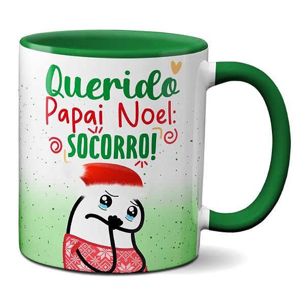 Caneca de Natal Engraçada Flork Papai Noel Socorro