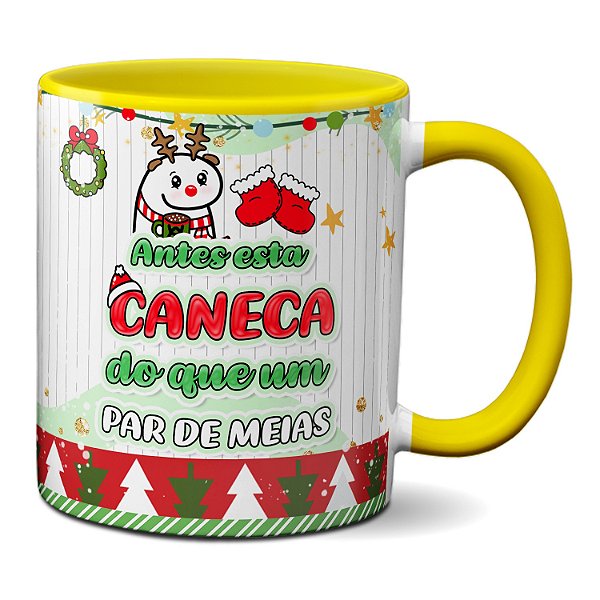 Caneca Flork de Natal Frase Antes Isso Que Um Par de Meias