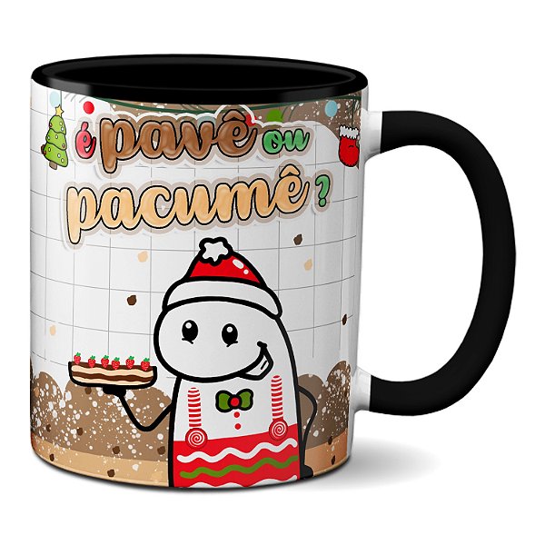 Caneca de Natal Frase Engraçada É Pavê ou Pacumê?