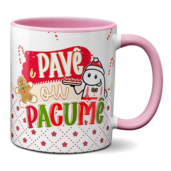 Caneca Flork de Natal Frase Engraçada Pavê ou Pacumê