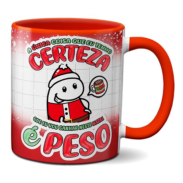 Caneca Engraçada de Natal Certeza Que Vou Ganhar Peso