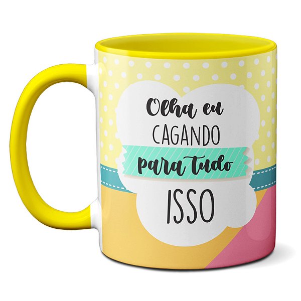 Caneca Fofa Lhama Alongando Olha Eu Cagando Pra Tudo Isso