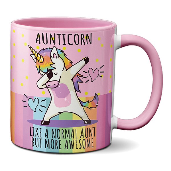 Caneca Criativa Tia Incrível Unicórnio Auntcorn More Awesome