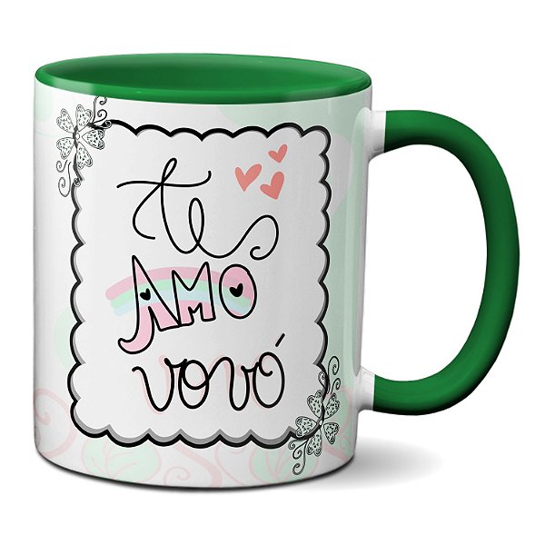 Caneca Te Amo Vó Presente Fofo Feliz Dia Dos Avós