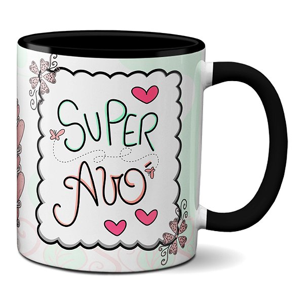 Caneca Feliz Dia Dos Avós Super Avó Presente Fofo