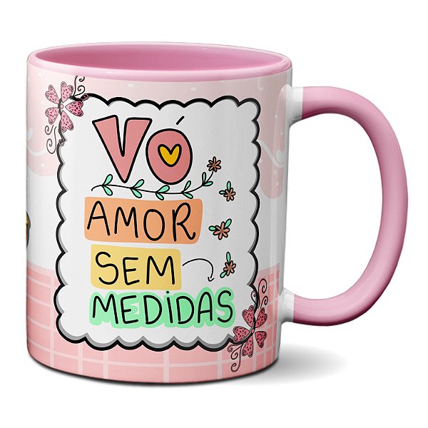 Caneca Dia Dos Avós Presente Vó Amor Sem Medida