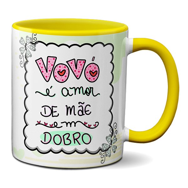 Caneca Feliz Dia Dos Avós Vovó É Amor De Mãe Em Dobro