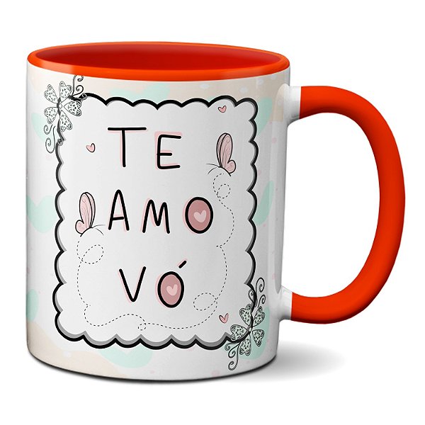 Caneca Fofa Para Presente Feliz Dia Dos Avós Te Amo Vó