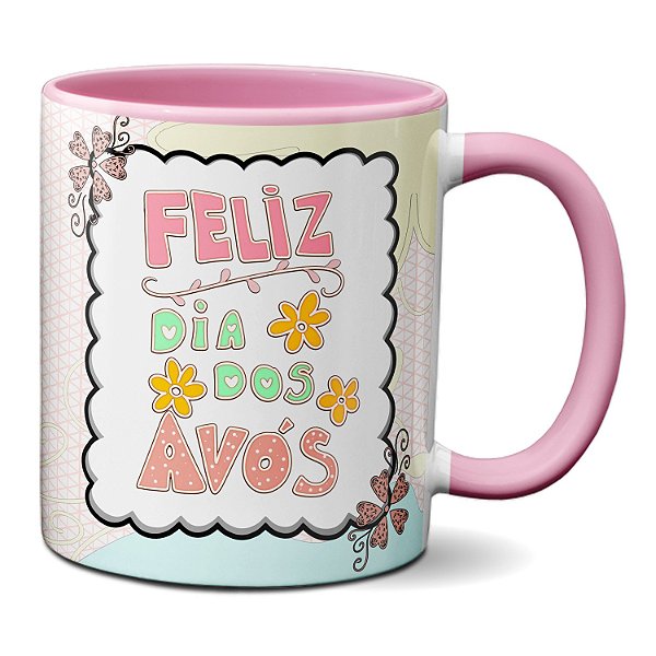 Caneca De Cafezinho Com Amor Presente Feliz Dia Dos Avós