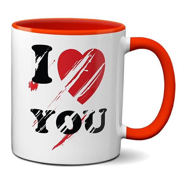 Caneca I Love You Amo você Presente Criativo Namorados Casal