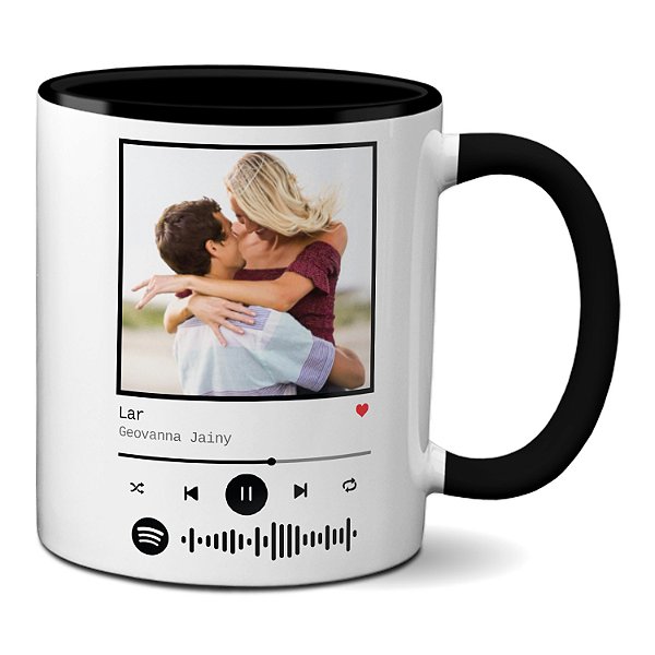 Caneca Interativa Sua Música Preferida e Foto Personalizada