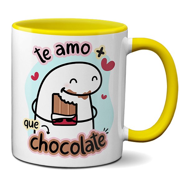 Caneca Flork Namorados Apaixonados Te Amo Mais Que Chocolate