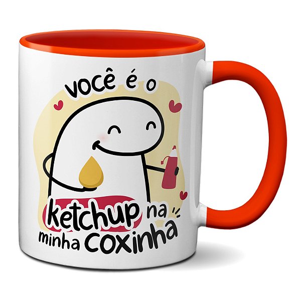 Caneca Flork Namorados Você É O Ketchup Na Minha Coxinha