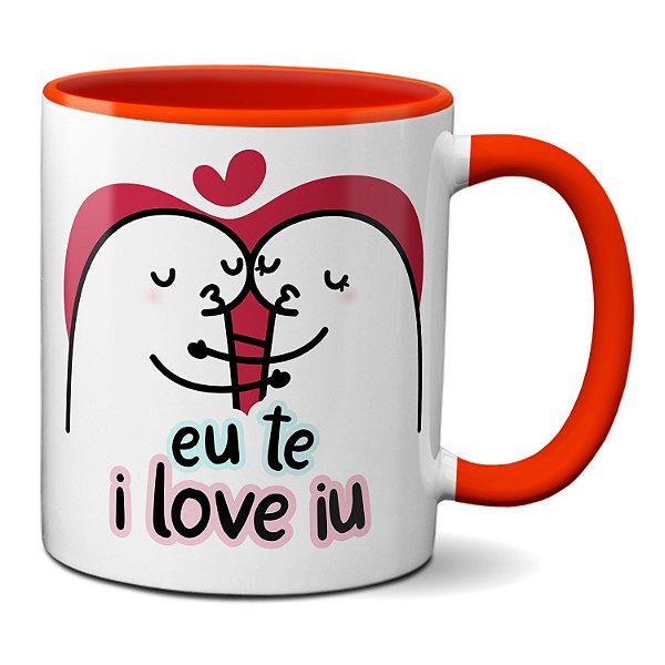 Caneca Flork Namorados Apaixonados Eu Te Amo I Love Iu