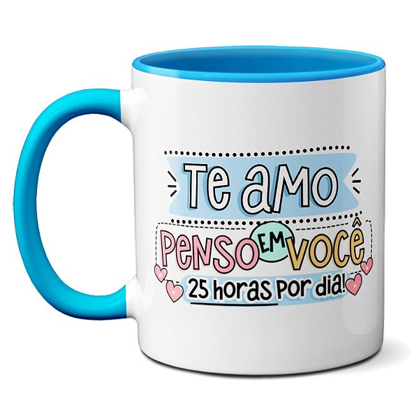 Caneca Namorados Apaixonados Penso Em Você 25 Horas Por Dia