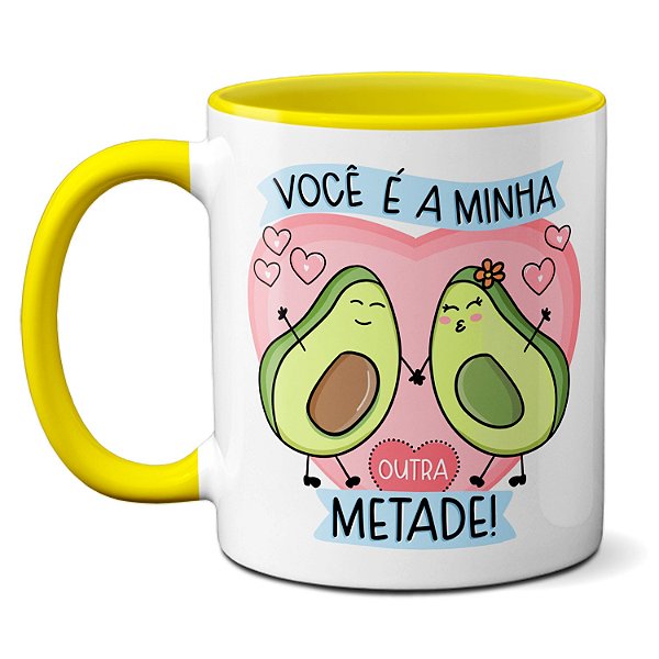 Caneca Namorados Abacatinhos Fofos Você É Minha Outra Metade