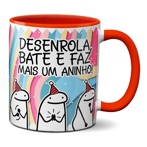 Caneca Flork Parabéns Desenrola Bate Faz Mais Um Aninho