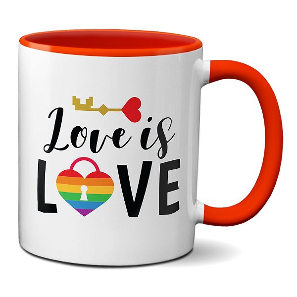 Caneca LGBTQIA+ Amor é Amor Love is Love Presente Criativo