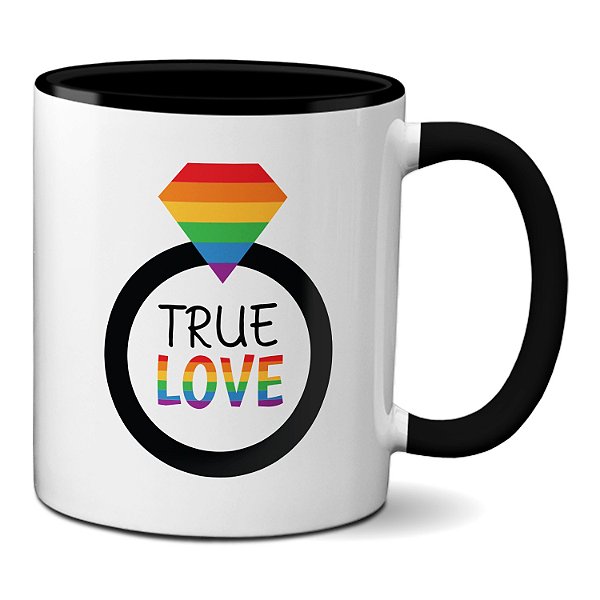 Caneca LGBTQIA+ Amor Verdadeiro True Love Presente Criativo