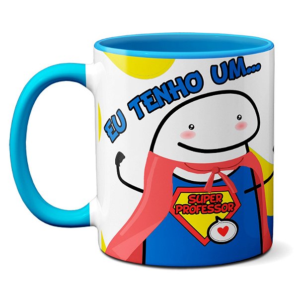 Caneca Criativa Meme Flork Tenho Um Super Professor Presente use canecas