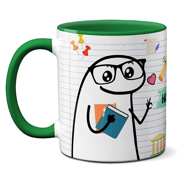 Caneca Professor De História Frase Prestem Atenção Flork