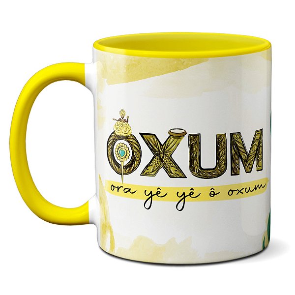 Caneca Orixá Oxum Deusa Do Ouro Ora Yê Yê Ô Oxum Presente