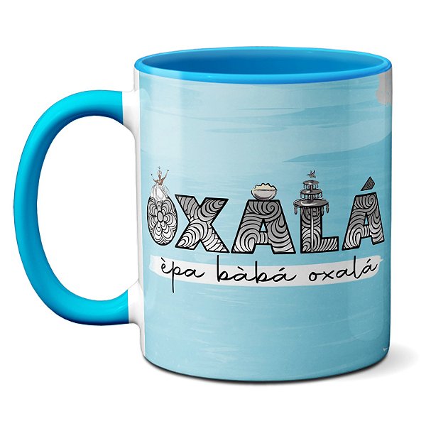 Caneca Oxalá Èpa Bàbá Orixá Jovem, Forte e Guerreiro Afro