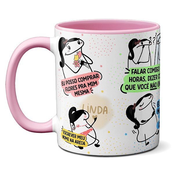 Caneca Flork Engraçada Amor Próprio Auto-Confiança Frases
