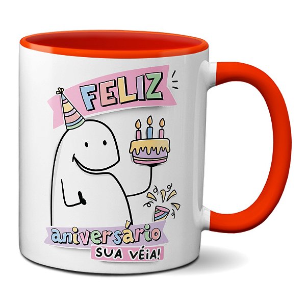Caneca Flork Fofinho Feliz Aniversário Sua Véia! Presente