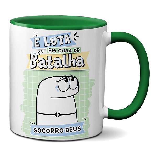 Caneca Flork Meme É Luta Em Cima De Batalha Socorro Deus