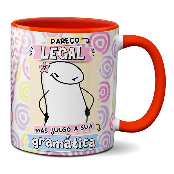Caneca Flork Divertida Pareço Legal Mas Julgo Sua Gramática