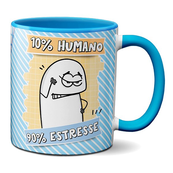 Caneca Flork Divertida 10% Humano 90% Estresse Presente Fofo