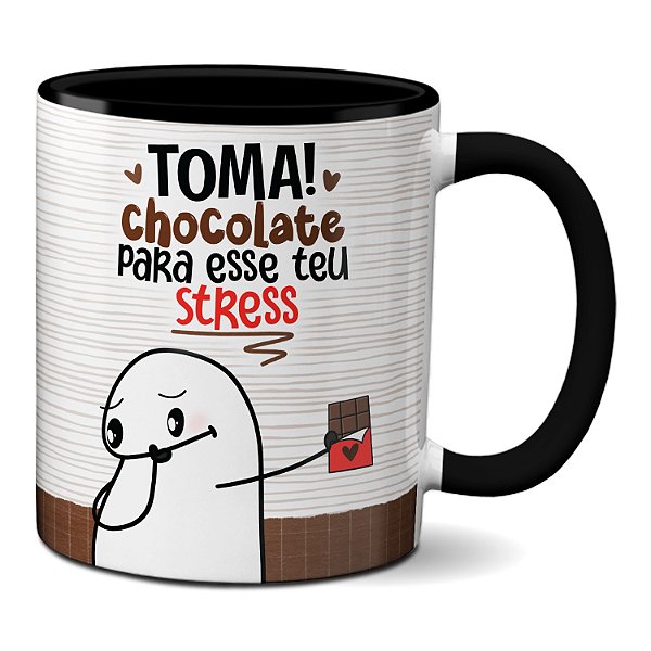 Caneca Flork Presente Toma! Chocolate Para Esse Teu Stress