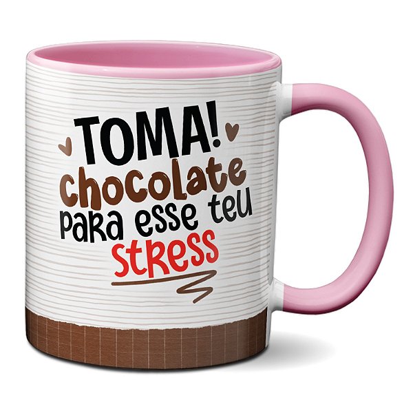 Caneca Flork Criativa Toma Chocolate Pra Esse Seu Estresse