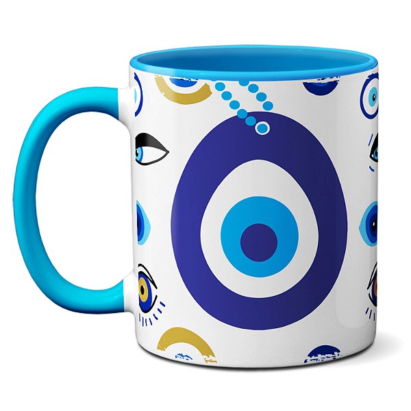 Caneca Criativa Olho Grego Presente Para Afastar Mau Olhado
