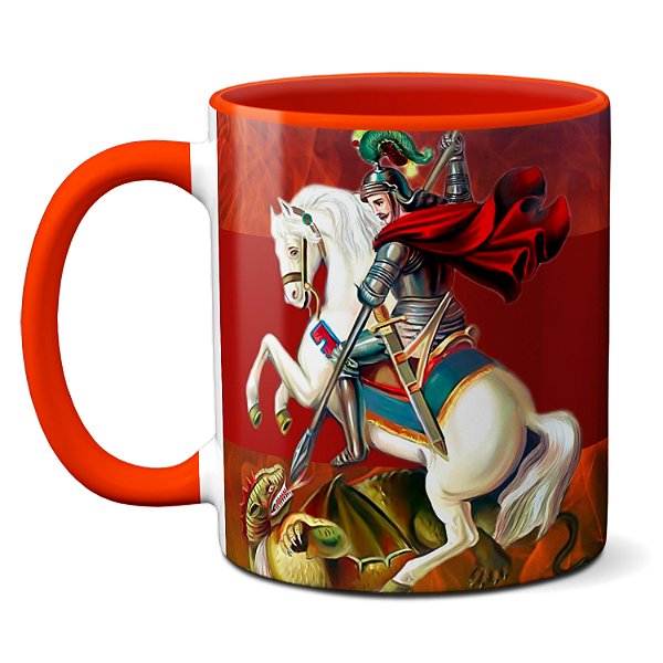 Caneca Religiosa São Jorge Rogai Por Nós! Presente