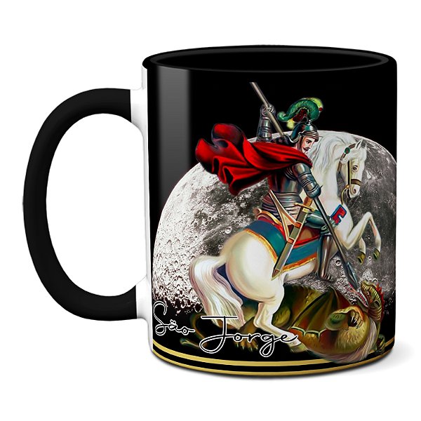 Caneca Religiosa Oração São Jorge Amém! Presente