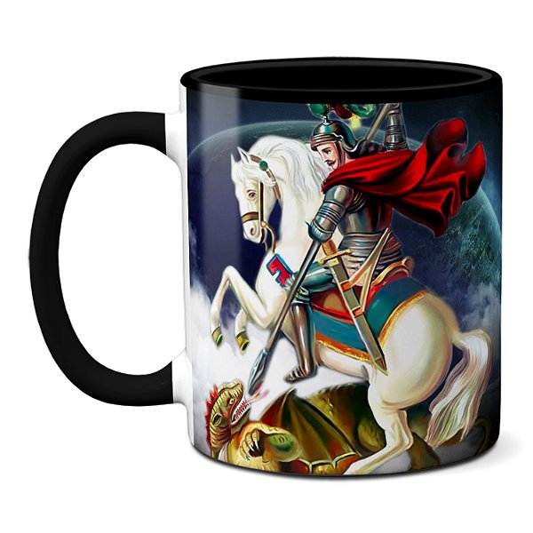 Caneca Oração Para São Jorge Devoto Presente Personalizado