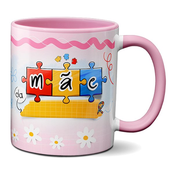 Caneca Presente Dia Mães Mãe Da (Com Nome) Mãe De Autista