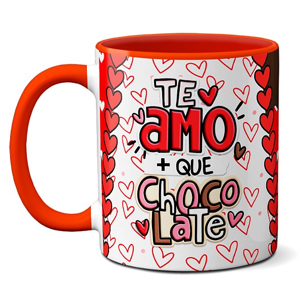 Caneca Presente Namorados Fofos Te Amo Mais Que Chocolate