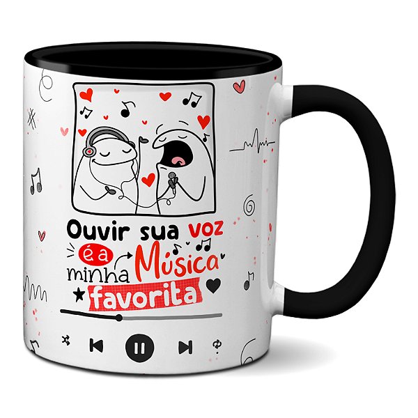 Caneca Flork Fofos Ouvir Sua Voz É Minha Música Favorita