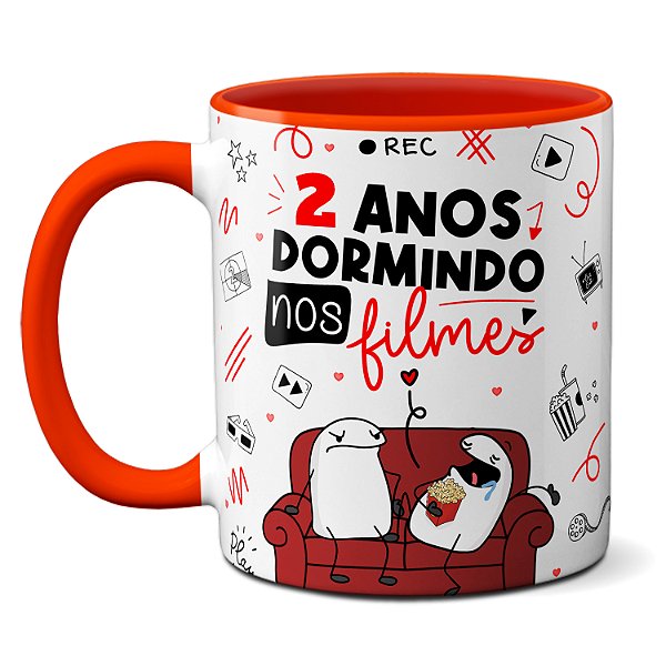 Caneca Flork Namorados Há [tempo] Anos Dormindo Nos Filmes