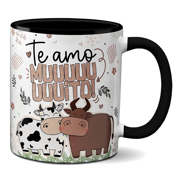 Caneca Namorados Vaquinhas Fofas Te Amo Muuuuuito! Presente
