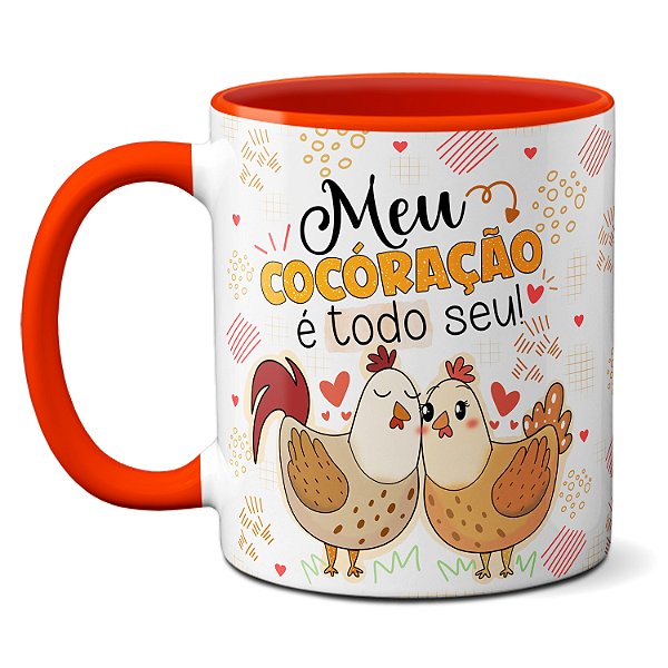 Caneca Namorados Meu Cocóração É Todo Seu Galinhas Fofas