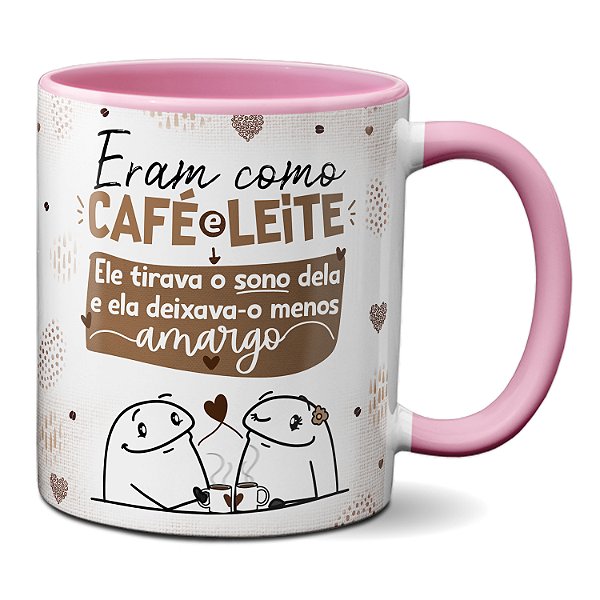 Caneca Namorados Somos Leite E Café Tira O Sono E Desamarga