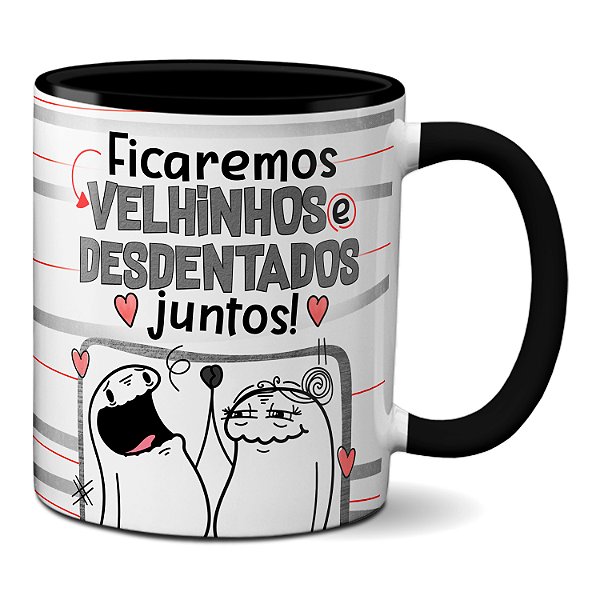 Caneca Ficaremos Velhinhos E Desdentados Juntos Casal Fofo