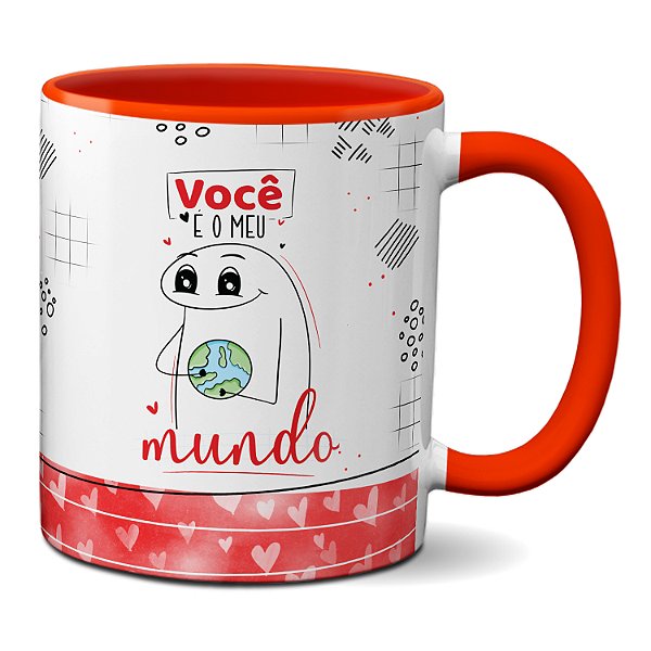 Caneca Flork Presente Namorados Você É Meu Mundo Casal Fofo